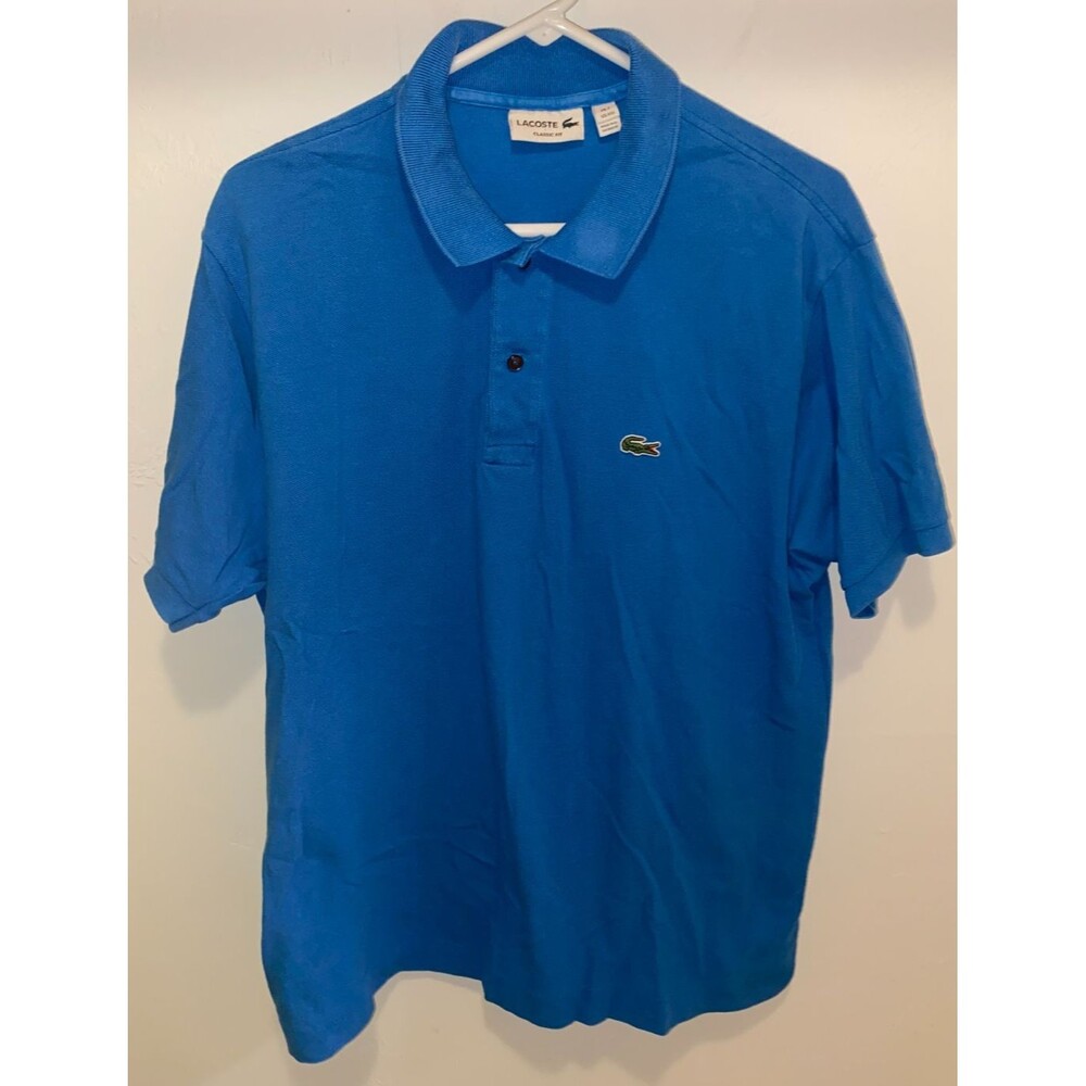 LACOSTE Mens Casual Blue Short Sleeve Polo Shirt Size 7 - XXL Crocodile